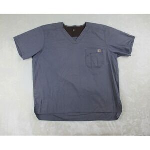 Carhartt‎ Force Scrub Shirt Mens 3XL XXXL Gray V-Neck Rip Stop Medical Nurse*